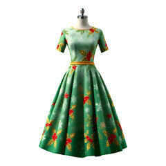 green dress on mannequin png Mockup Design 