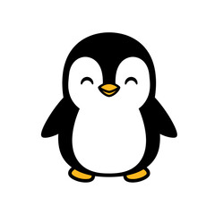 Cute happy penguin illustration.