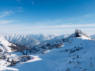 Sunny Winter Ski Slopes at Hochkar in Lower Austria