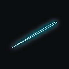 Light blue neon line streaking diagonally across a black background, creating a simple yet striking visual