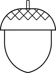 acorn icon outline vector illustration on transparent background