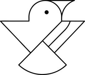 bird icon outline vector illustration on transparent background