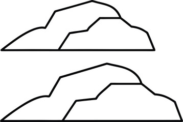 boulder icon outline vector illustration on transparent background