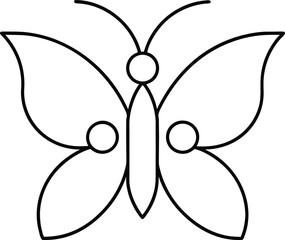 butterfly icon outline vector illustration on transparent background