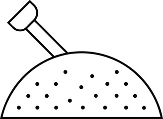 beach sand icon outline vector illustration on transparent background