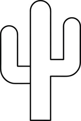 cactus icon outline vector illustration on transparent background