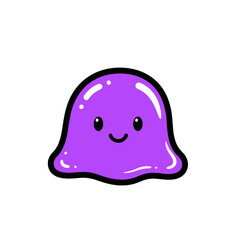 Cute purple blob character with a happy face