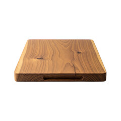 Natural walnut wood cutting and serving board with rustic charm and integrated handles