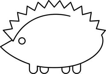 hedgehog icon outline vector illustration on transparent background
