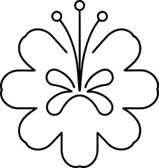hibiscus icon outline vector illustration on transparent background