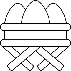 nest icon outline vector illustration on transparent background