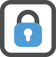 Blue Padlock Icon for Security and Protection Concepts