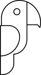parrot icon outline vector illustration on transparent background