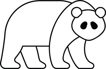 panda icon outline vector illustration on transparent background