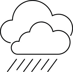 rain cloud icon outline vector illustration on transparent background
