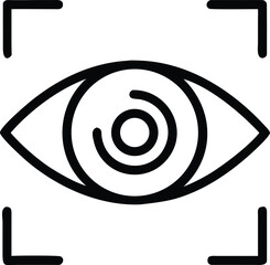 Eye scan icon for biometric identification and security purposes