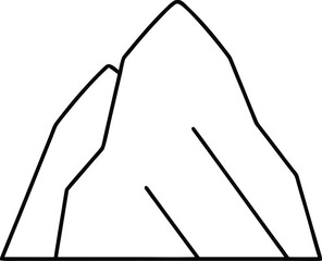 rock icon outline vector illustration on transparent background