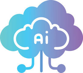 Colorful Cloud AI Logo with Gradient Effect and White Background