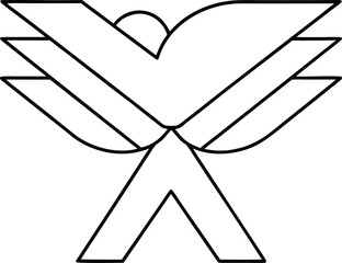 sparrow icon outline vector illustration on transparent background