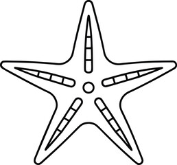 starfish icon outline vector illustration on transparent background