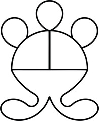 toad icon outline vector illustration on transparent background