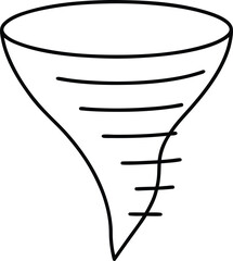 tornado icon outline vector illustration on transparent background