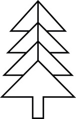 tree icon outline vector illustration on transparent background