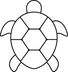 turtle icon outline vector illustration on transparent background