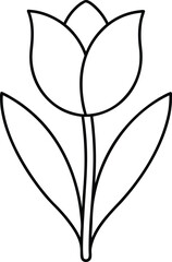 tulip icon outline vector illustration on transparent background
