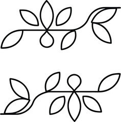 vine plant icon outline vector illustration on transparent background