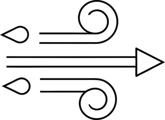 wind icon outline vector illustration on transparent background