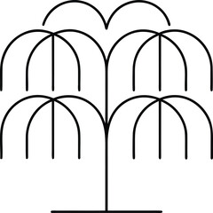 willow tree icon outline vector illustration on transparent background