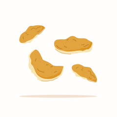 illustration of chips in flat style, fruit and vegetable peel waste.