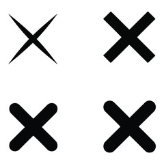 Four different cross symbols on white background