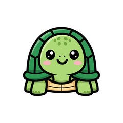 Cute cartoon turtle illustration with a happy expression