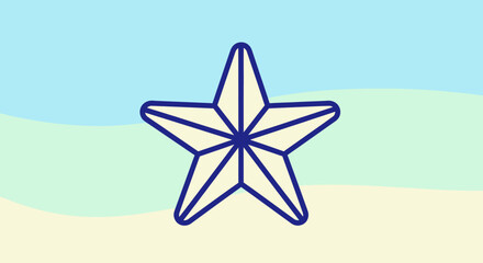 Obraz premium Blue starfish on a pastel background