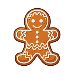Gingerbread man cookie with icing and buttons