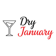Dry january logo with martini glass