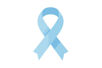 Light blue awareness ribbon on white background