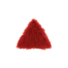 Red Furry Triangle Shape. Abstract Design And Texture Concept Isolated On Transparent Background