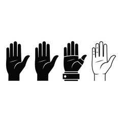 Different types of hands and gloves illustration