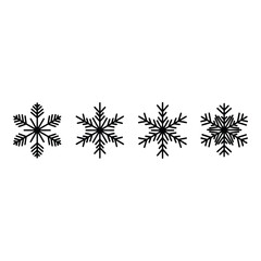 Four unique snowflakes arranged horizontally