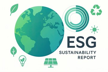 Global ESG Sustainability Report Concept with Environmental Icons