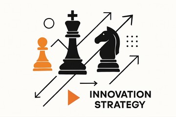 Innovation Strategy with Chess Pieces and Arrows