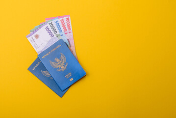 Indonesian passport for travelling, flying and doing business. Indonesia document, id