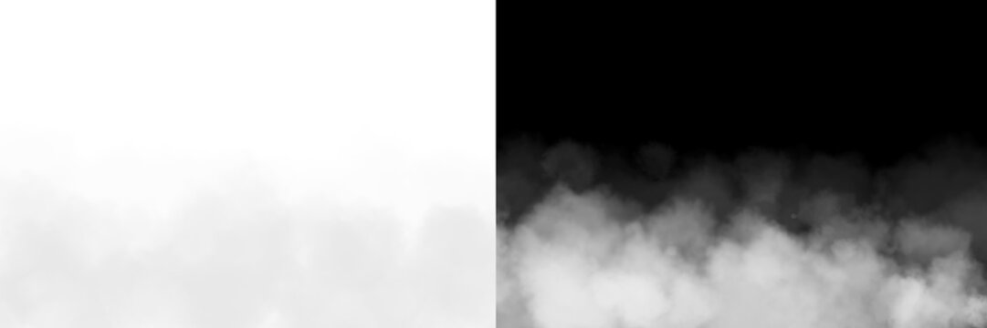 Alpha channel and realistic smoke effect on black background for visual projects