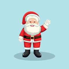 Cute Santa Claus character vector illustration for Christmas holiday designs, greeting cards, winter celebrations, and festive decoration use.