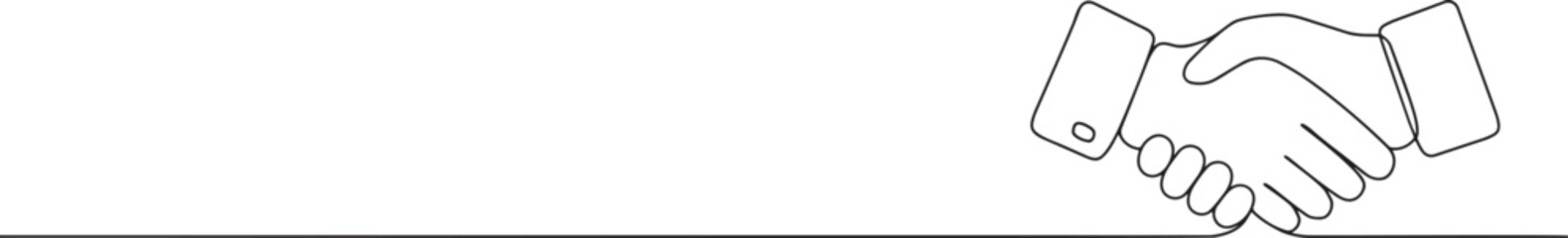 Obraz premium Handshake continuous line illustration