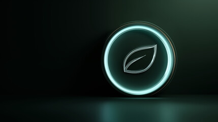 Eco-friendly IT and technology solutions symbolized by a glowing leaf icon, representing sustainability and green initiatives in the digital realm
