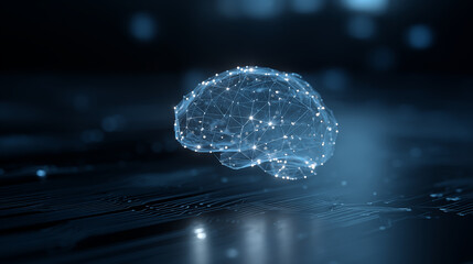 IT and technology an abstract representation of a glowing digital brain network illustrating advanced artificial intelligence and neural connections